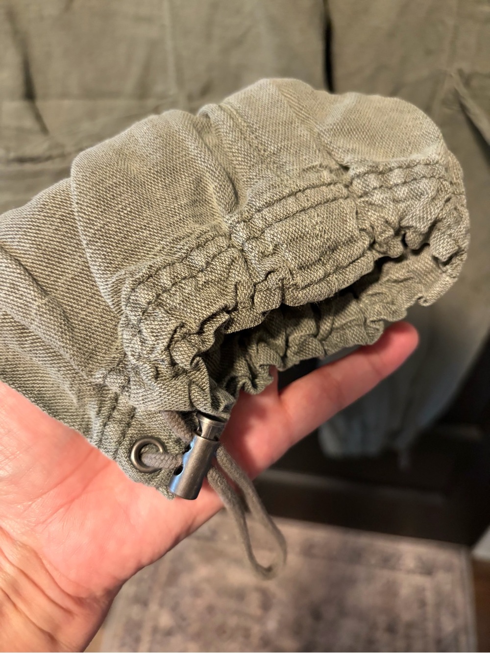 Women’s C&C California Olive Green Linen Blend Cargo Jogger Pants XL. Worn Once. - Picture 3 of 6